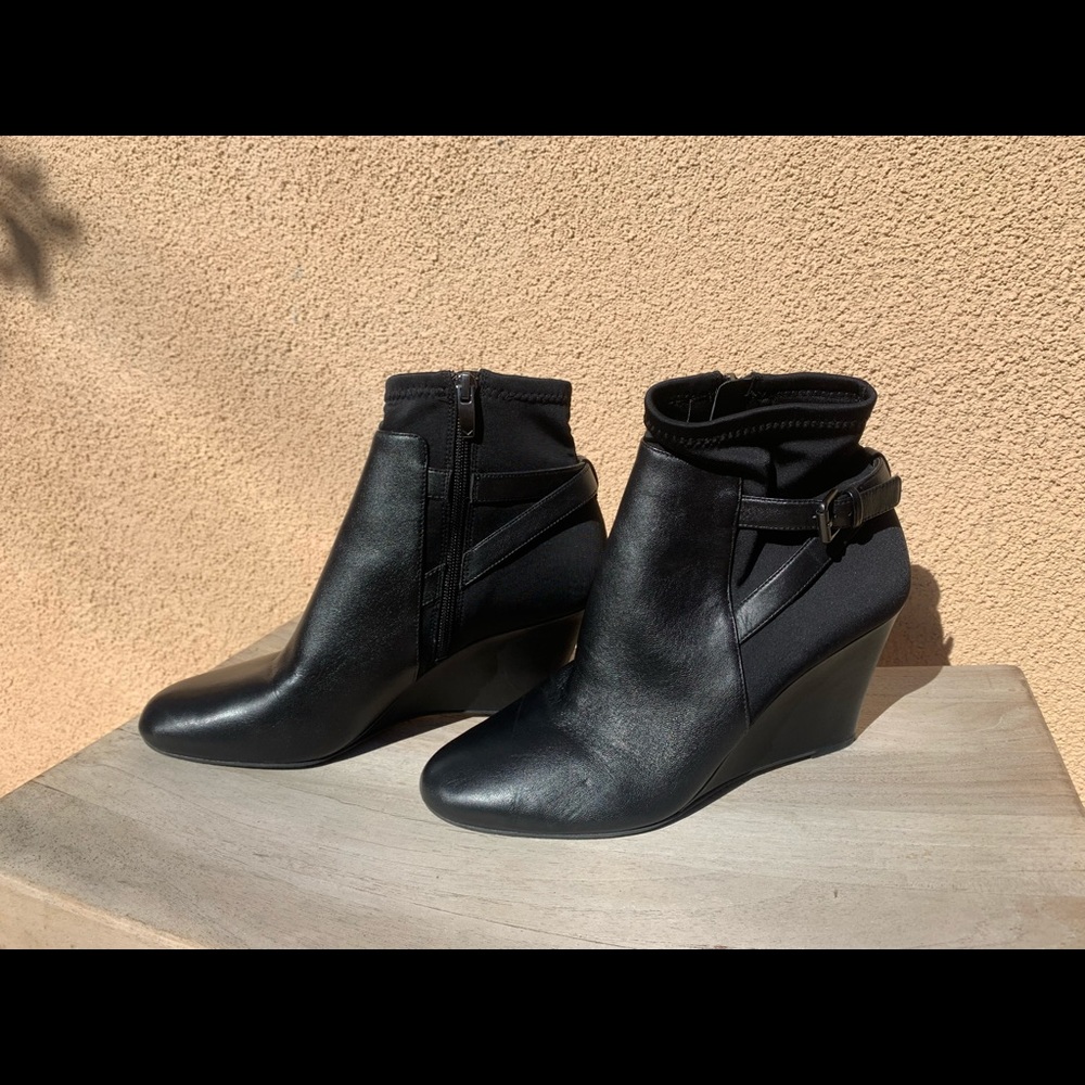 Black Leather Wedge Via Spiga Size 38 US 8